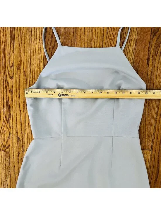 French Connection Whisper Square Neck Mini Dress Dreamy Lt Blue 8 Fairy Coquette - Picture 9 of 11